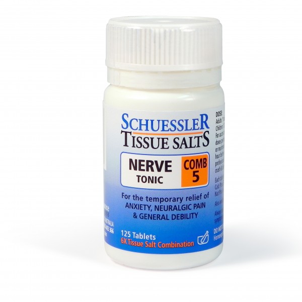 Schuessler Tissue Salts Combination 5 Nerve Tonic 125 Chewable Tablets